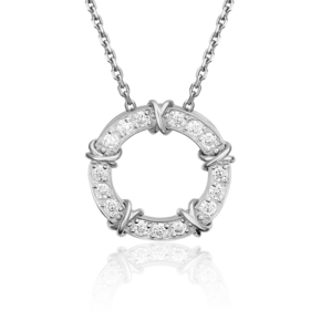 Подвеска из белого золота с фианитами