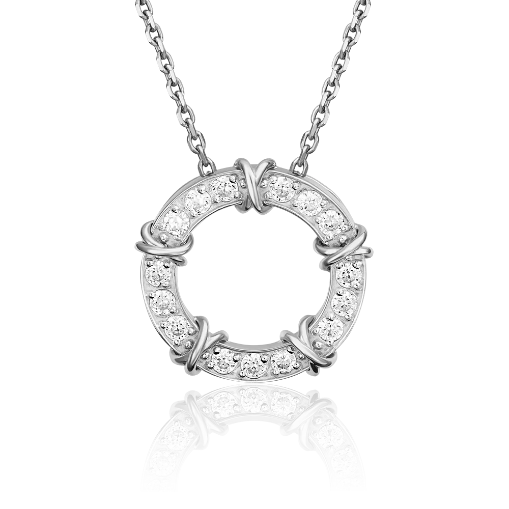 Подвеска из белого золота с фианитами 03-3107-00-401-1120