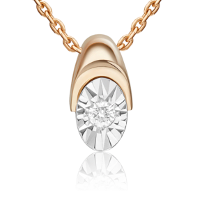 Подвеска-бегунок из комбинированного золота с бриллиантом 03-3468-00-101-1111