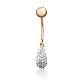Пирсинг в пупок из красного золота с синтетическими вставками 06-3322-00-801-1110-55