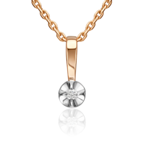 Подвеска из красного золота с бриллиантом 03-3687-00-101-1110