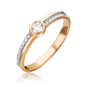 Кольцо из красного золота с бриллиантами 01-0741-00-101-1110-30