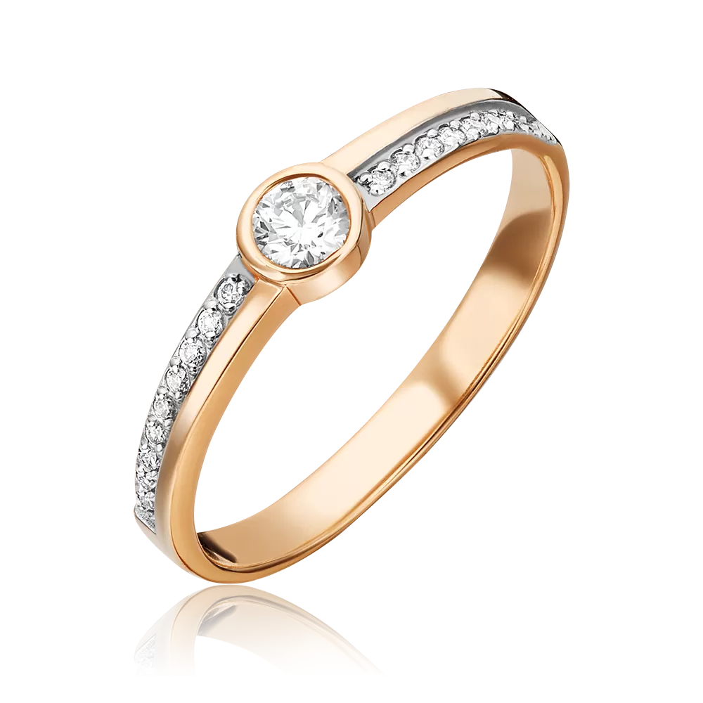 Кольцо из красного золота с бриллиантами 01-0741-00-101-1110-30