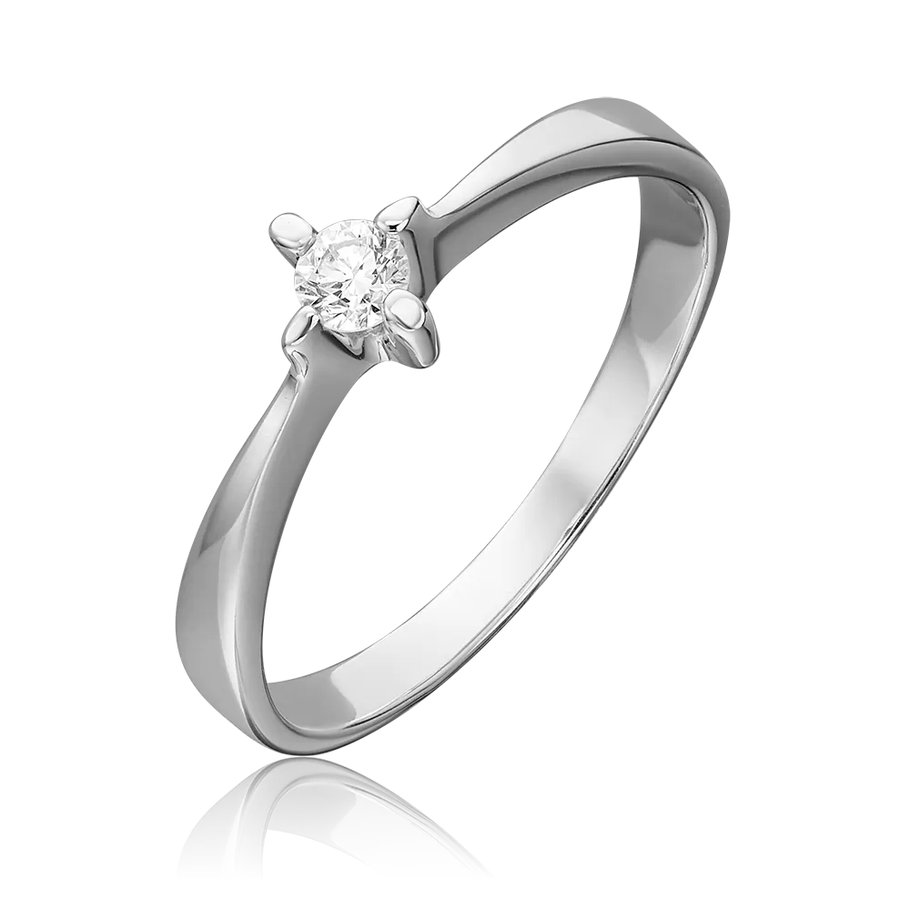 Помолвочное кольцо из белого золота с бриллиантом 01-0744-00-101-1120-30