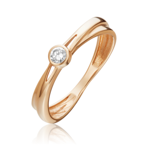 Кольцо из красного золота с бриллиантом 01-0747-00-101-1110-30