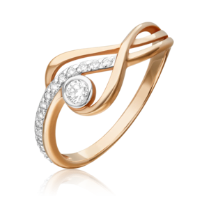 Кольцо из красного золота с бриллиантами 01-0749-00-101-1110-30