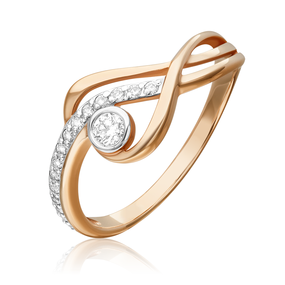 Кольцо из красного золота с бриллиантами 01-0749-00-101-1110-30