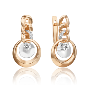 Серьги «Энергия» из комбинированного золота с натуральными топазами white 02-4832-00-201-1111