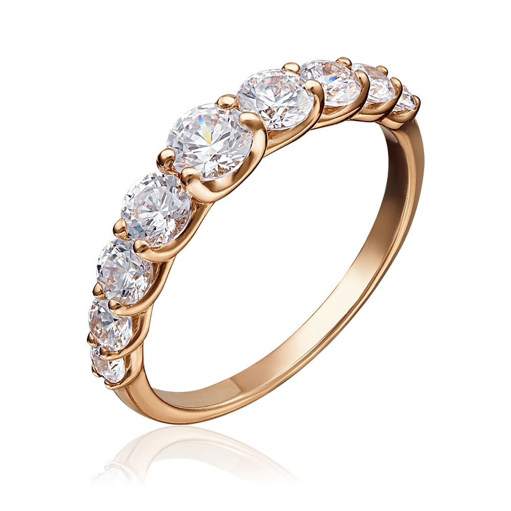 Кольцо из красного золота с фианитами 01-1357-00-401-1110