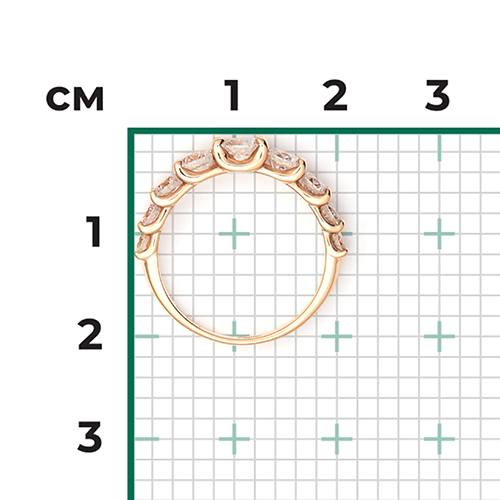 Кольцо из красного золота с фианитами 01-1357-00-401-1110