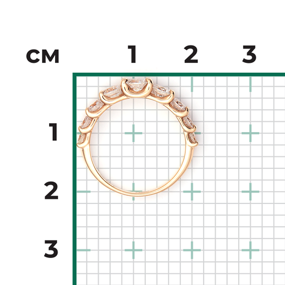 Кольцо из красного золота с фианитами 01-1357-00-401-1110