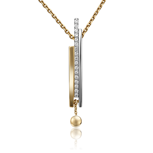 Подвеска из комбинированного золота с фианитами 03-2983-00-401-1121-24