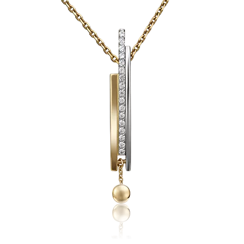 Подвеска из комбинированного золота с фианитами 03-2983-00-401-1121-24