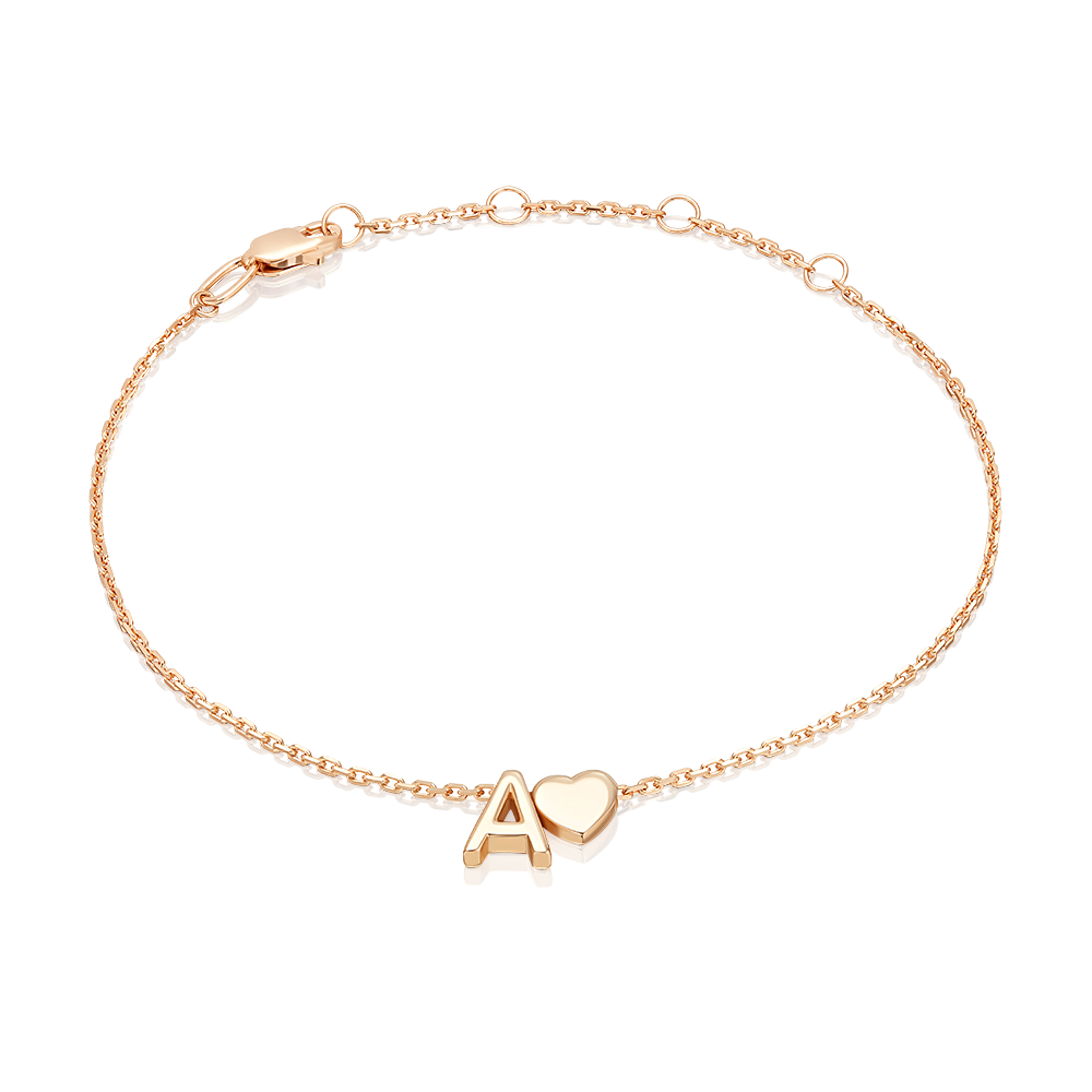 Браслет «Буква А» из красного золота 05-0858-А-000-1110