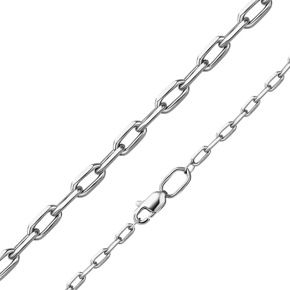 Цепь из белого золота с алмазной гранью (плетение «Якорное удлинённое») 21-4111-060-1120-17