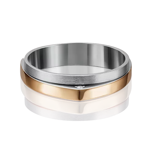 Обручальное кольцо из комбинированного золота с бриллиантами 01-5185-00-101-1111-30