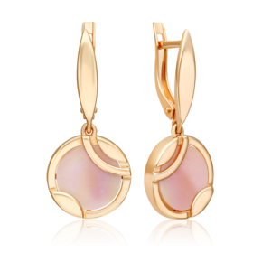 Серьги с английским замком из красного золота с перламутром 02-5457-00-745-1110