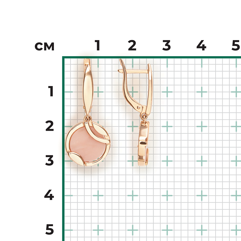 Серьги с английским замком из красного золота с перламутром 02-5457-00-745-1110