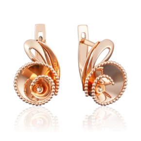 Серьги с английским замком из красного золота 02-3875-00-000-1110-48