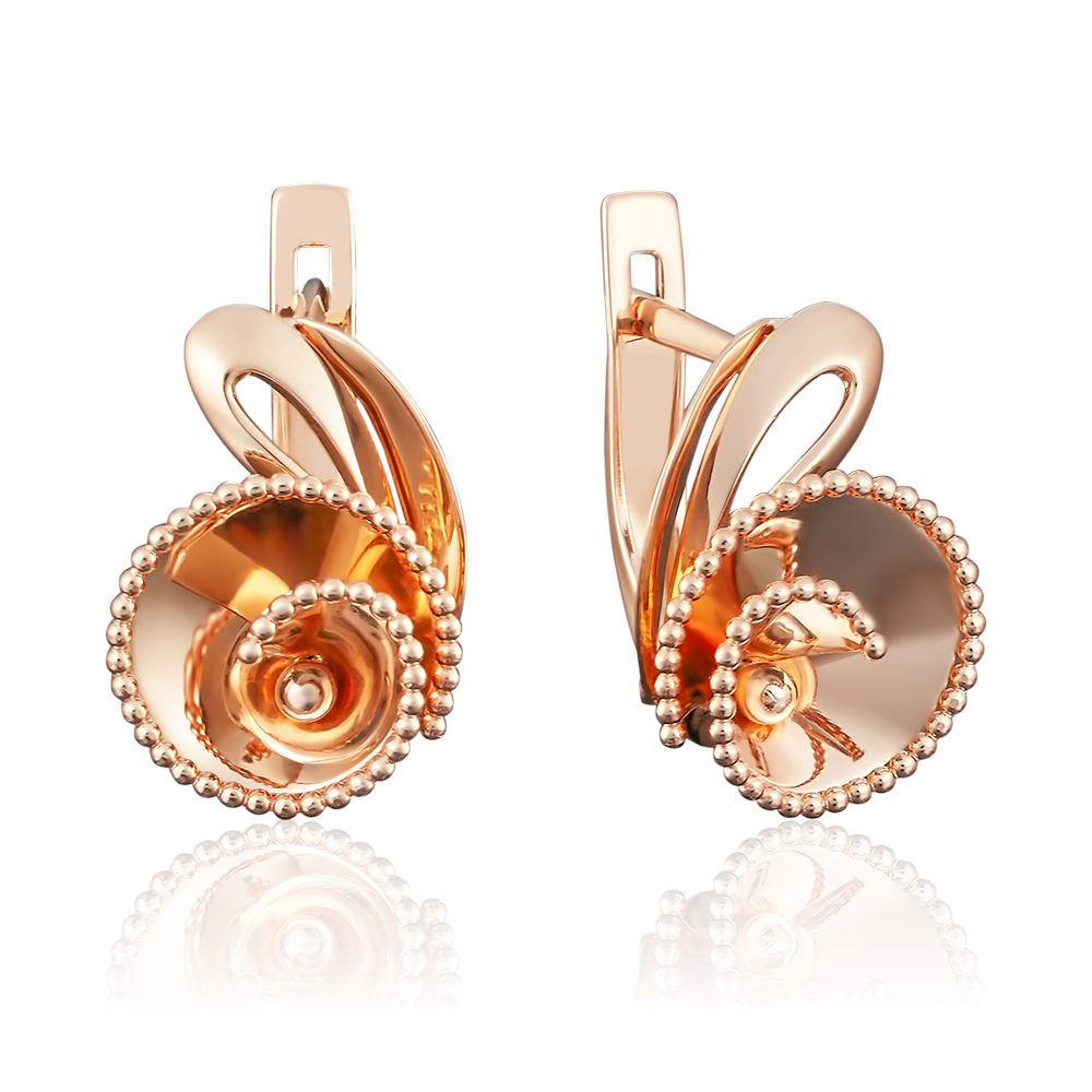 Серьги с английским замком из красного золота 02-3875-00-000-1110-48