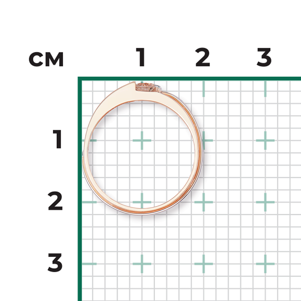 Кольцо из красного золота с фианитом 01-5244-00-401-1110