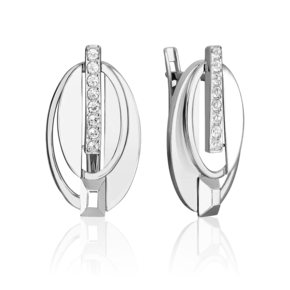 Серьги с английским замком из белого золота с натуральными топазами white 02-5026-00-201-1120