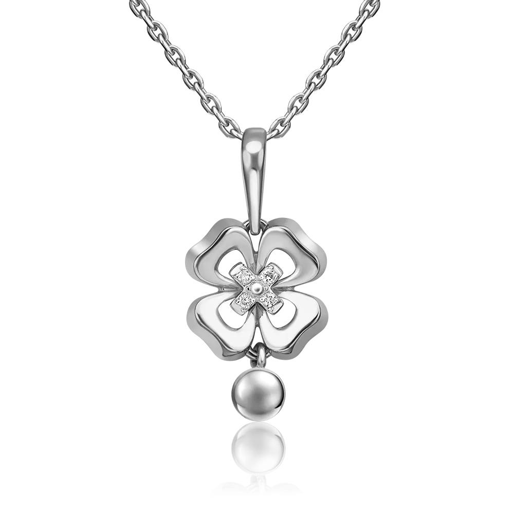Подвеска «Клевер. Незабываемые моменты» из белого золота с бриллиантами 03-3280-00-101-1120