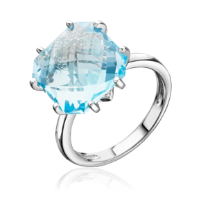 Кольцо из серебра с топазом и фианитами 01-3484-00-207-0200