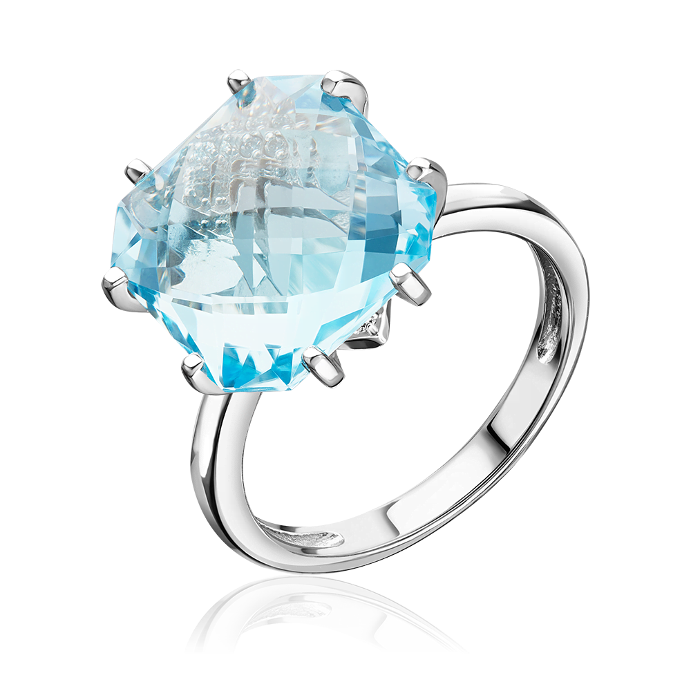 Кольцо из серебра с топазом и фианитами 01-3484-00-207-0200