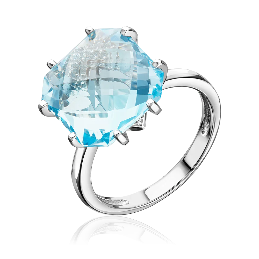 Кольцо из серебра с топазом и фианитами 01-3484-00-207-0200