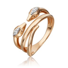 Кольцо «Змеи. Безграничность возможностей» из комбинированного золота с бриллиантами 01-5499-00-101-1111