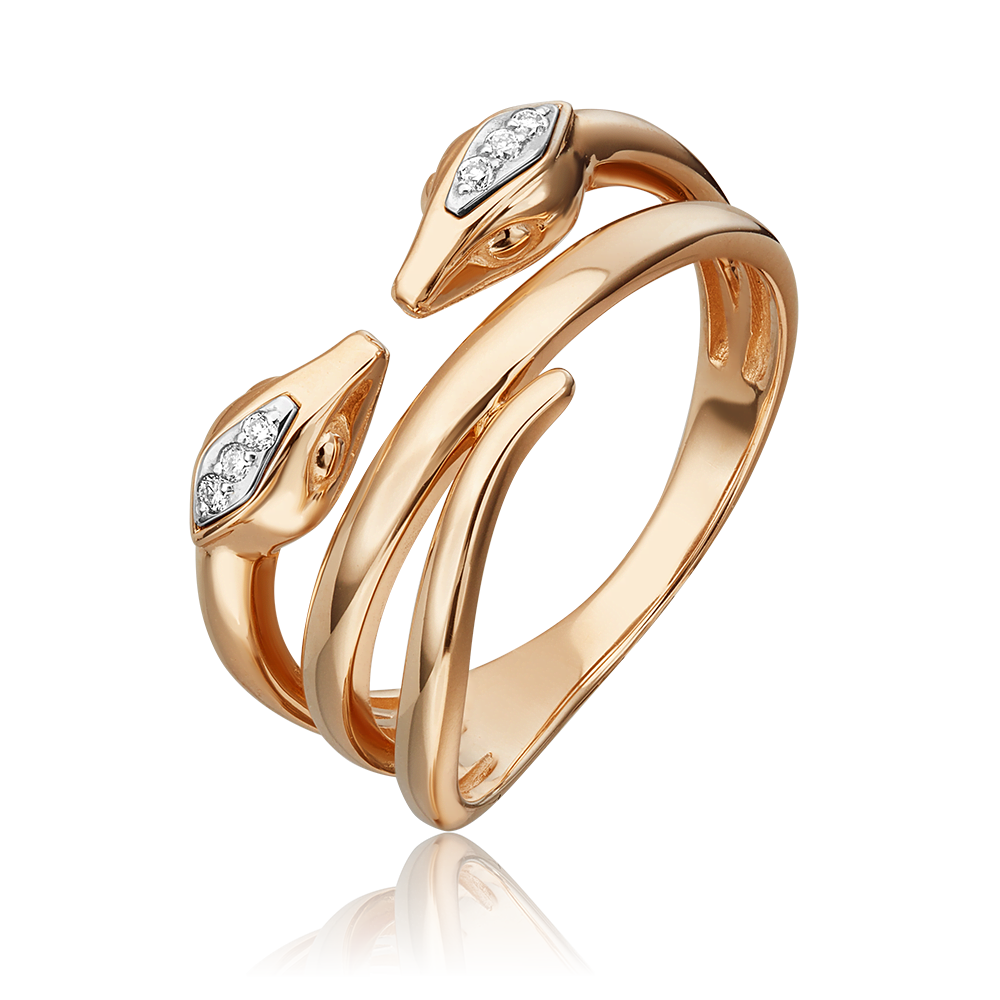 Кольцо «Змеи. Безграничность возможностей» из комбинированного золота с бриллиантами 01-5499-00-101-1111