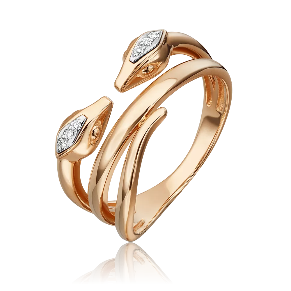 Кольцо «Змеи. Безграничность возможностей» из комбинированного золота с бриллиантами 01-5499-00-101-1111