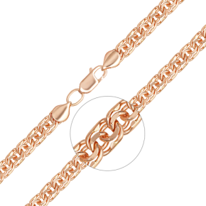 Браслет из красного золота с алмазной гранью (плетение «Бисмарк») 22-2705-100-1110-19