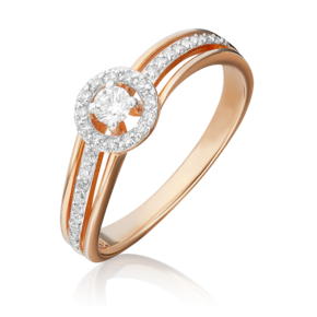 Кольцо из красного золота с бриллиантами 01-1518-00-101-1110-30