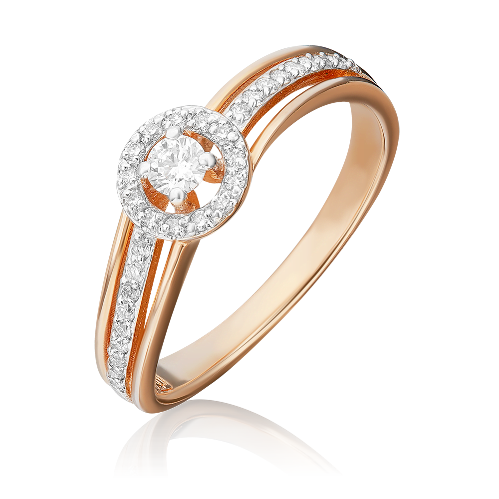 Кольцо из красного золота с бриллиантами 01-1518-00-101-1110-30