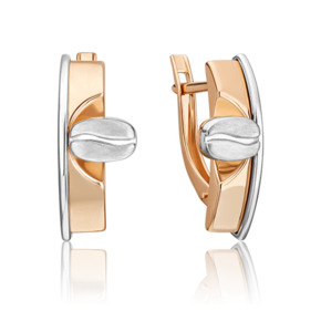 Серьги с английским замком из комбинированного золота 02-4904-00-000-1111