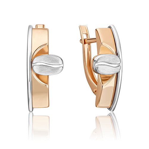 Серьги с английским замком из комбинированного золота 02-4904-00-000-1111