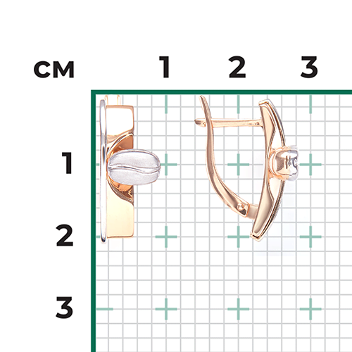 Серьги с английским замком из комбинированного золота 02-4904-00-000-1111