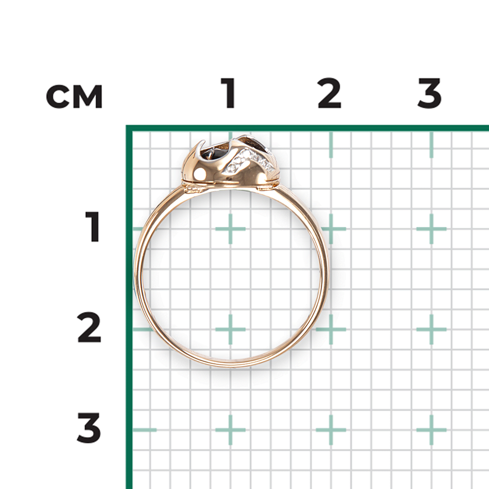 Кольцо из красного золота с сапфиром и бриллиантами 01-5146-00-105-1110-30