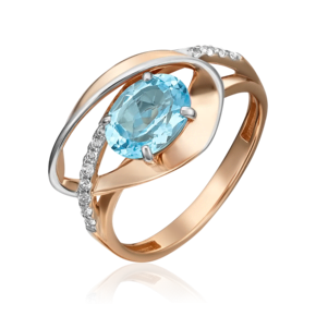 Кольцо из красного золота с топазом и натуральными топазами white 01-5330-00-201-1110-57