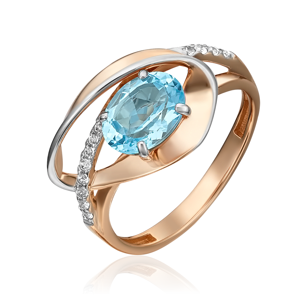 Кольцо из красного золота с топазом и натуральными топазами white 01-5330-00-201-1110-57