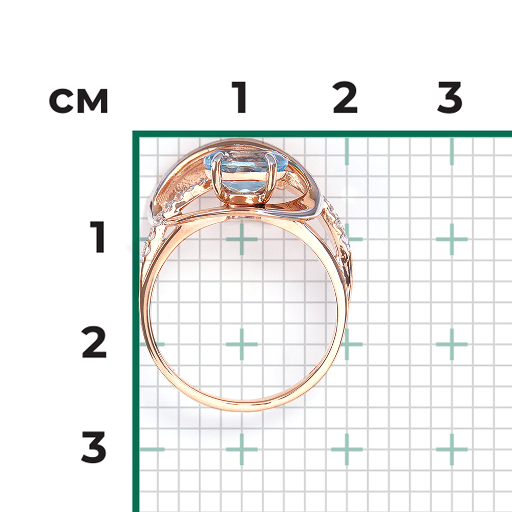 Кольцо из красного золота с топазом и натуральными топазами white 01-5330-00-201-1110-57
