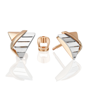 Серьги-пусеты из комбинированного золота 02-5374-00-000-1111