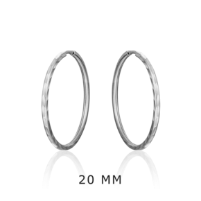 Серьги-конго из белого золота с алмазной гранью