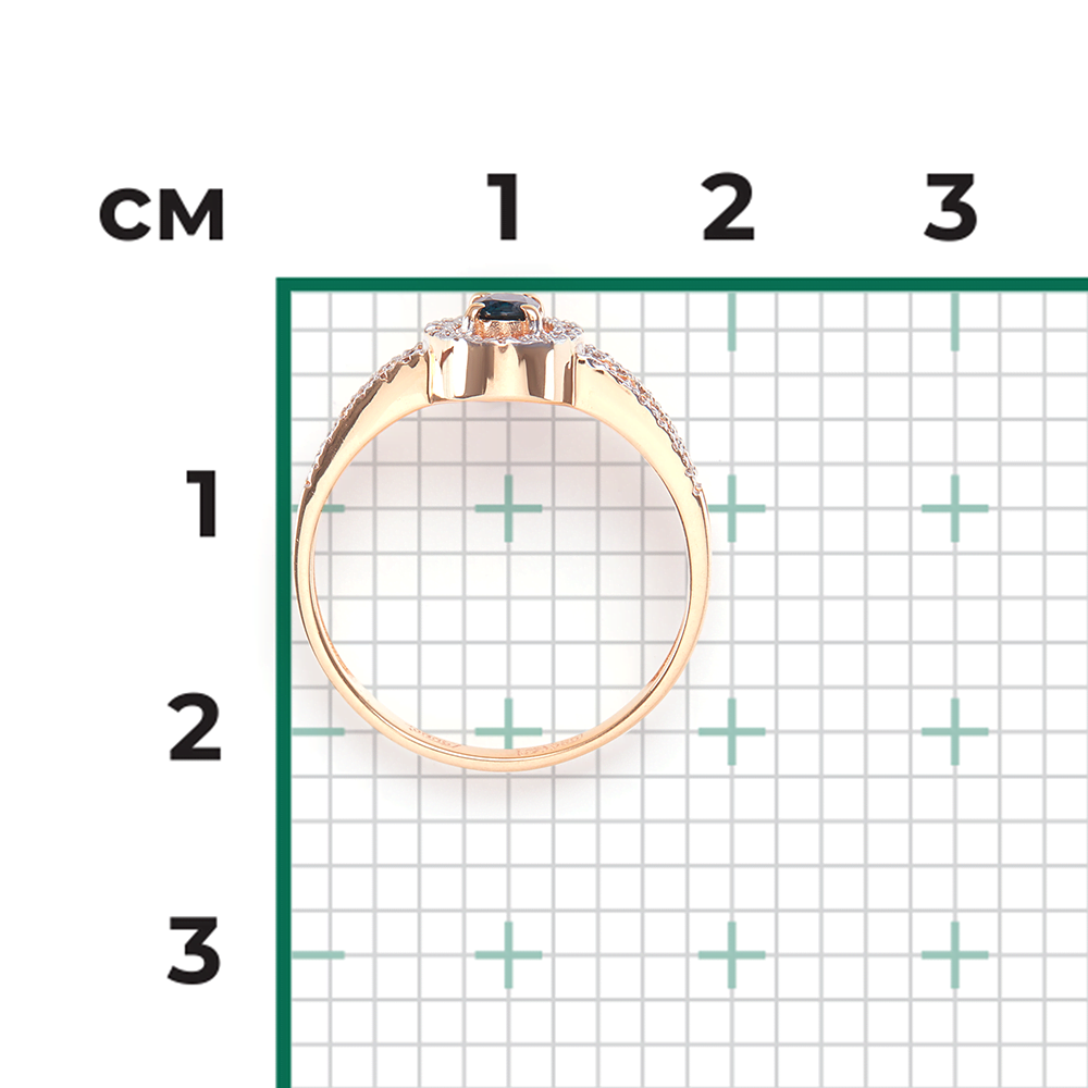 Кольцо из красного золота с сапфиром и бриллиантами 01-1480-00-105-1110-30