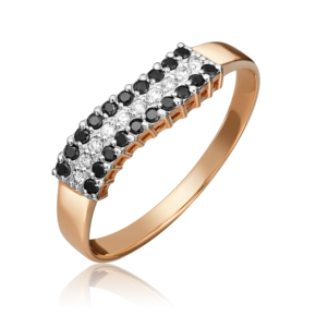 Кольцо из красного золота с бриллиантами 01-1482-00-108-1110-30