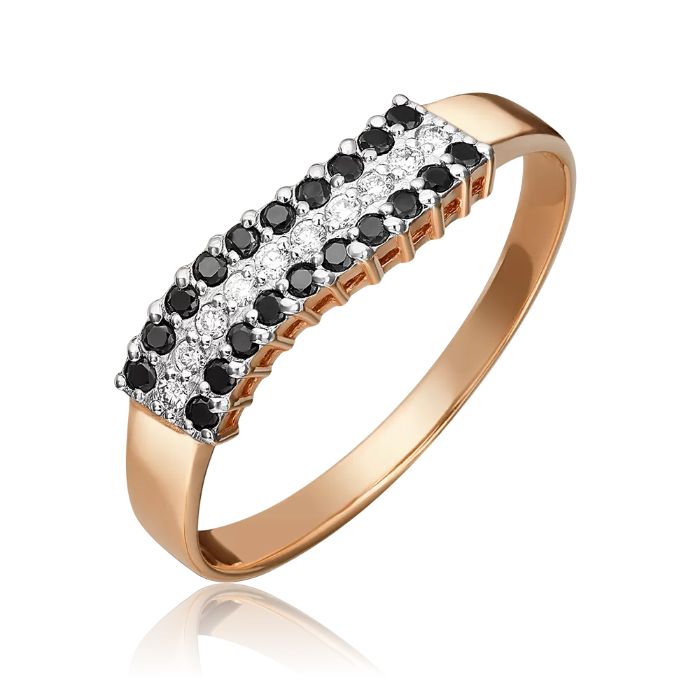 Кольцо из красного золота с бриллиантами 01-1482-00-108-1110-30