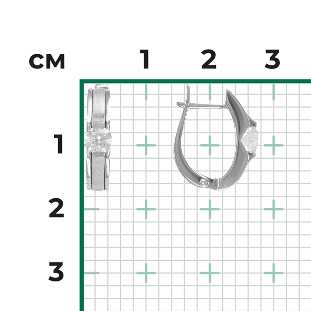 Серьги с английским замком из белого золота с бриллиантом 02-4188-00-101-1120-30