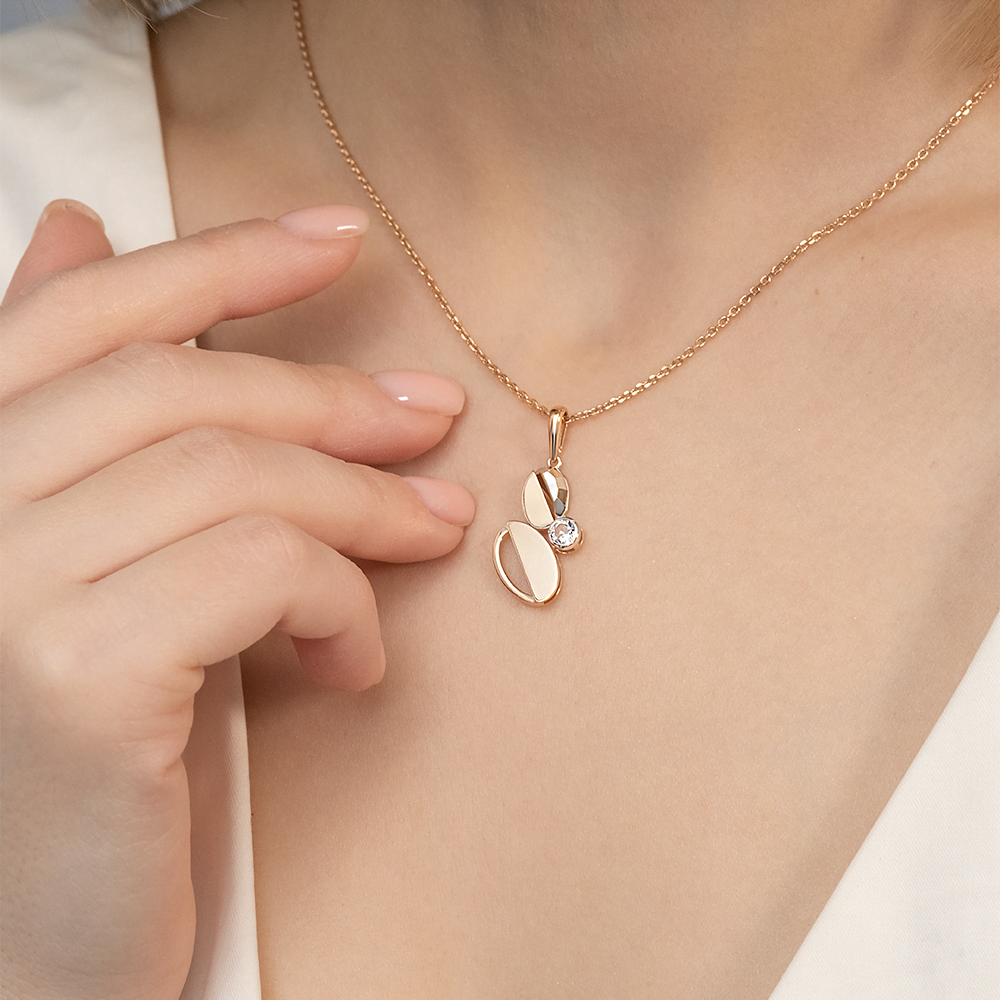 Подвеска из комбинированного золота с натуральным топазом white 03-3374-00-201-1111